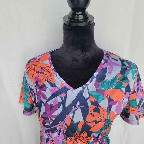 Reel Legends Performance Outfitter Freeline Tec Fishing Floral Athletic top M - Picture 4 of 7